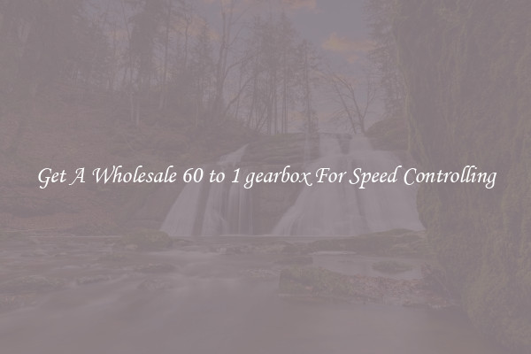 Get A Wholesale 60 to 1 gearbox For Speed Controlling