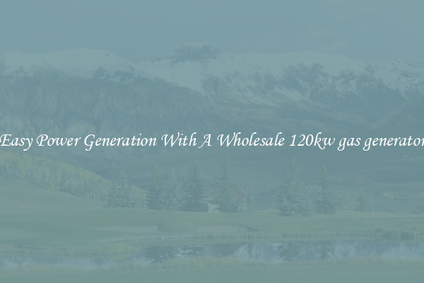 Easy Power Generation With A Wholesale 120kw gas generator