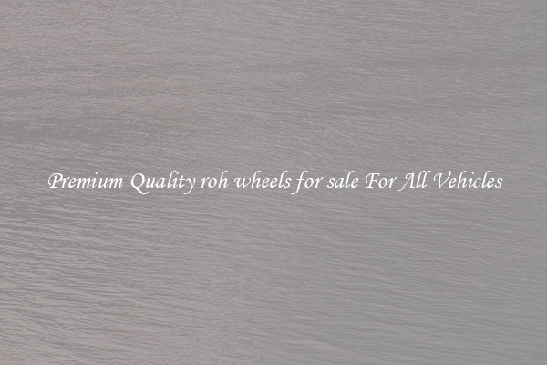 Premium-Quality roh wheels for sale For All Vehicles