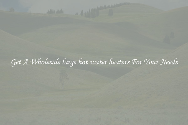 Get A Wholesale large hot water heaters For Your Needs