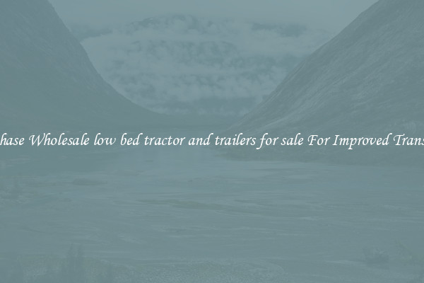 Purchase Wholesale low bed tractor and trailers for sale For Improved Transport 